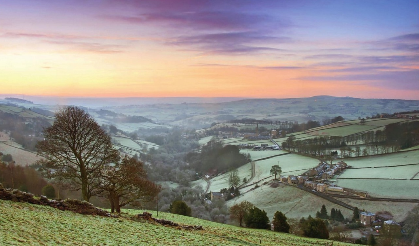 Hills of Calderdale on a frosty morning